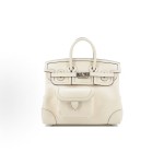 HERMES爱马仕 Birkin 25 银扣 铂金包手提包 25 女款 I2 Nata 奶油白